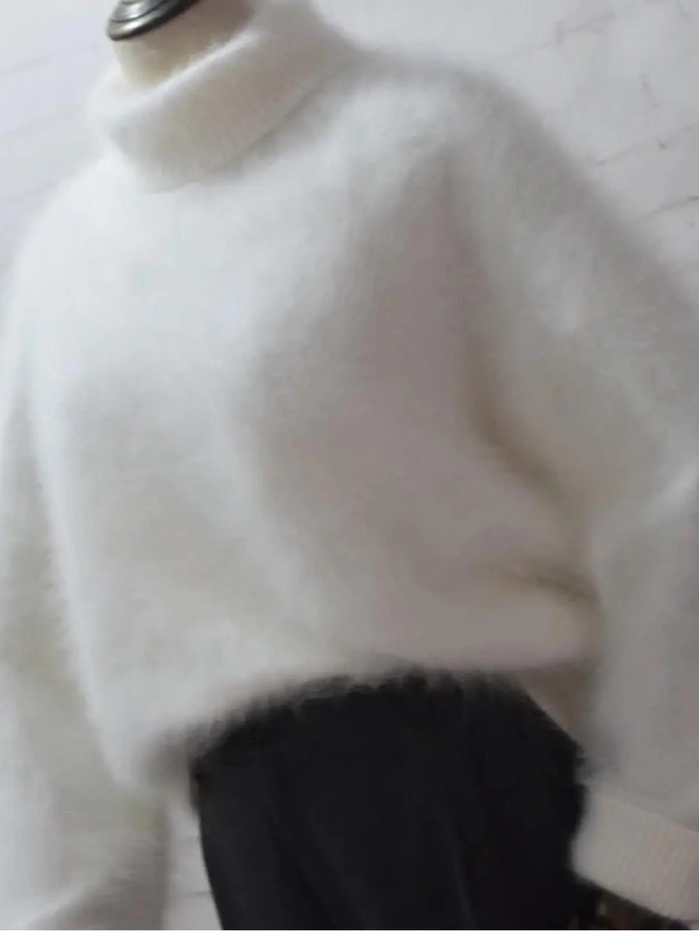 Cozy White Turtleneck Women's Sweater